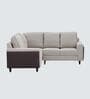 Naples Italian Fabric C Shape Corner Sofa In Grey Color