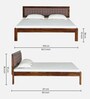 Naples Sheesham Wood Queen Size Bed In Provincial Teak Finish With Padded Headrest Naples Sheesham Wood Queen Size Bed In Provincial Teak Finish With Padded Headrest