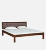 Naples Sheesham Wood Queen Size Bed In Provincial Teak Finish With Padded Headrest Naples Sheesham Wood Queen Size Bed In Provincial Teak Finish With Padded Headrest