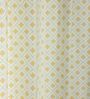 Naples Yellow & Blue Cotton 230 GSM  Geometric 7 Feet Room Darkening Eyelet Door Curtains (2 Pc)