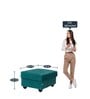 Napper Fabric Ottoman in Malibu Green Colour