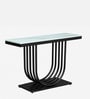 Narbonne Metal Console Table in Black Finish with Porcelain Top Narbonne Metal Console Table in Black Finish with Porcelain Top