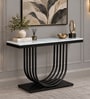 Narbonne Metal Console Table in Black Finish with Porcelain Top Narbonne Metal Console Table in Black Finish with Porcelain Top