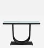 Narbonne Metal Console Table in Black Finish with Porcelain Top Narbonne Metal Console Table in Black Finish with Porcelain Top