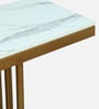 Narbonne Metal Console Table in Gold Finish with Porcelain Top