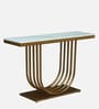 Narbonne Metal Console Table in Gold Finish with Porcelain Top