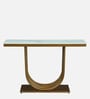 Narbonne Metal Console Table in Gold Finish with Porcelain Top