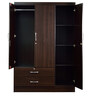 Nariko 3 Door Wardrobe with Drawers in Wenge Finish with Lock