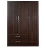 Nariko 3 Door Wardrobe with Drawers in Wenge Finish with Lock