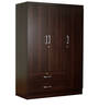 Nariko 3 Door Wardrobe with Drawers in Wenge Finish with Lock