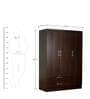 Nariko 3 Door Wardrobe with Drawers in Wenge Finish with Lock