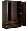 Nariko 3 Door Wardrobe with Drawers in Wenge Finish with Lock