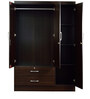Nariko 3 Door Wardrobe with Drawers in Wenge Finish with Lock