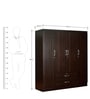 Nariko 4 Door Wardrobe in Wenge Finish with Lock