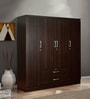 Nariko 4 Door Wardrobe in Wenge Finish with Lock