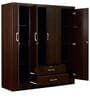 Nariko 4 Door Wardrobe in Wenge Finish with Lock