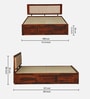 Narvik Sheesham Wood King Size Bed In Honey Oak  Finish With Box Storage