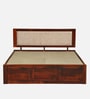 Narvik Sheesham Wood King Size Bed In Honey Oak  Finish With Box Storage