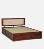 Narvik Sheesham Wood King Size Bed In Honey Oak  Finish With Box Storage