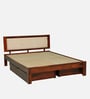 Narvik Sheesham Wood King Size Bed In Honey Oak  Finish With Drawer Storage