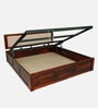 Narvik Sheesham Wood King Size Bed In Honey Oak  Finish With Hydraulic Storage