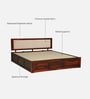 Narvik Sheesham Wood King Size Bed In Honey Oak  Finish With Hydraulic Storage