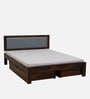Narvik Sheesham Wood King Size Bed In Provincial Teak Finish With Drawer Storage