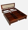 Narvik Sheesham Wood Queen Size Bed In Honey Oak  Finish Drawer Storage
