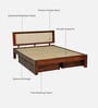 Narvik Sheesham Wood Queen Size Bed In Honey Oak  Finish Drawer Storage