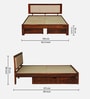 Narvik Sheesham Wood Queen Size Bed In Honey Oak  Finish Drawer Storage