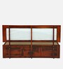 Narvik Sheesham Wood Queen Size Bed In Honey Oak  Finish With Box Storage