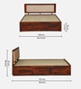 Narvik Sheesham Wood Queen Size Bed In Honey Oak  Finish With Box Storage