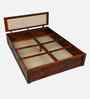 Narvik Sheesham Wood Queen Size Bed In Honey Oak  Finish With Box Storage