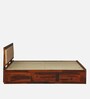 Narvik Sheesham Wood Queen Size Bed In Honey Oak  Finish With Box Storage