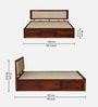 Narvik Sheesham Wood Queen Size Bed In Honey Oak  Finish With Hydraulic Storage