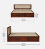 Narvik Sheesham Wood Queen Size Bed In Honey Oak  Finish With Hydraulic Storage