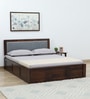 Narvik Sheesham Wood Queen Size Bed In Provincial Teak Finish With Box Storage
