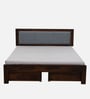Narvik Sheesham Wood Queen Size Bed In Provincial Teak Finish With Drawer Storage