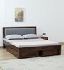Narvik Sheesham Wood Queen Size Bed In Provincial Teak Finish With Drawer Storage