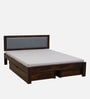 Narvik Sheesham Wood Queen Size Bed In Provincial Teak Finish With Drawer Storage