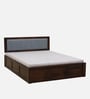 Narvik Sheesham Wood Queen Size Bed In Provincial Teak Finish With Hydraulic Storage