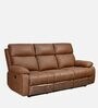 Nashville Suede 3 Seater Manual Recliner In Brown Finish