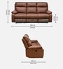 Nashville Suede 3 Seater Manual Recliner In Brown Finish