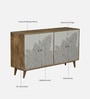Natale Mango Wood 4 Door Sideboard In Natural Finish Inspired