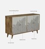 Natale Mango Wood 4 Door Sideboard In Natural Finish Inspired