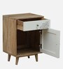 Natale Mango Wood Bedside Table In Natural Finish Inspired