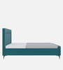 Natalia Upholstered King Size Bed In Teal Green Colour