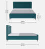 Natalia Upholstered King Size Bed In Teal Green Colour