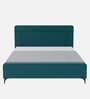 Natalia Upholstered King Size Bed In Teal Green Colour