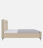 Natalia Upholstered Queen Size Bed In Beige Colour